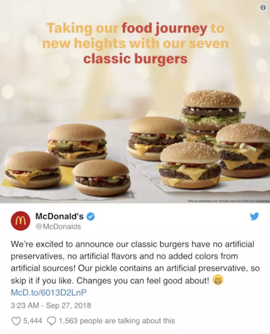 麥當勞一步步脫離人工添加劑，粉絲卻有點想念從前的它